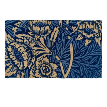 Wycieraczka pod drzwi Enterway z tworzywa kokosowego kwiatowy wzór niebieski 75 x 45 cm